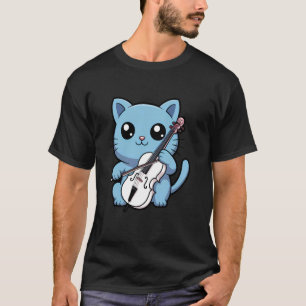 Cat Cellist Playing Cello Kitten Cat Musicians T-Shirt