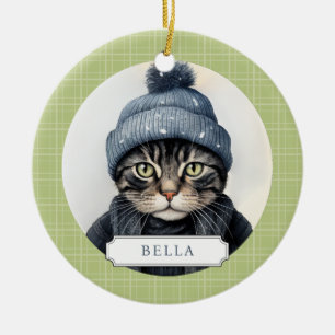 Cat Ceramic Circle Ornament