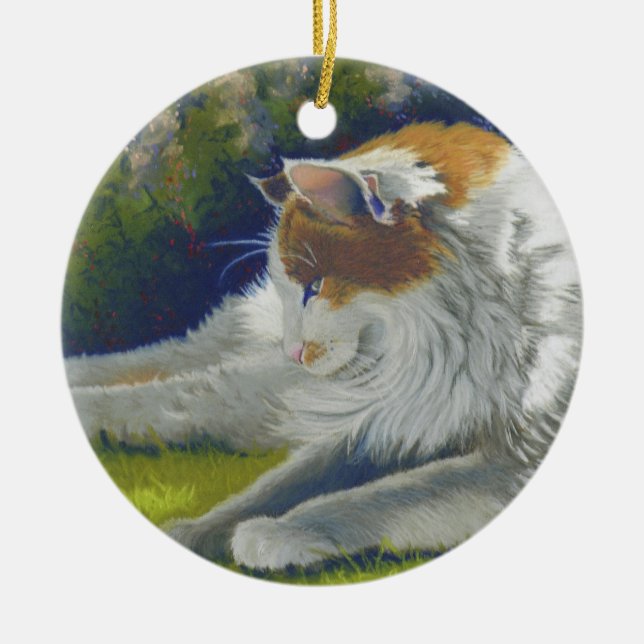 Cat Ceramic Tree Decoration (Front)