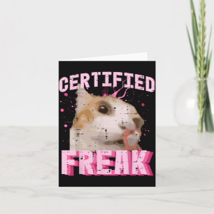 Cat Certified Freak Funny Saying Kitten Women Girl Card