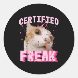 Cat Certified Freak Funny Saying Kitten Women Girl Classic Round Sticker