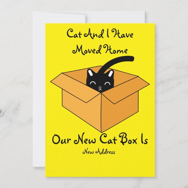 Cat Change Of Address Card Moving Home (Front)