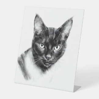 Cat Charcoal Pedestal Sign