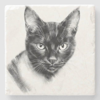 Cat Charcoal Stone Coaster