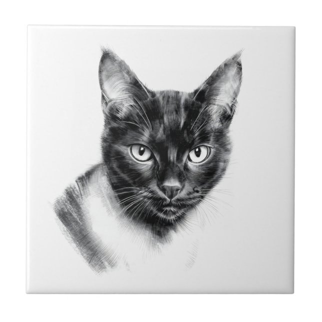 Cat Charcoal Tile (Front)