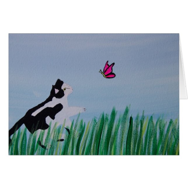 Cat Chasing Butterfly (Front Horizontal)