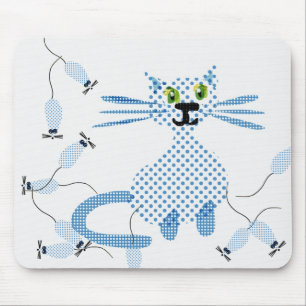 Cat chasing mice mouse mat