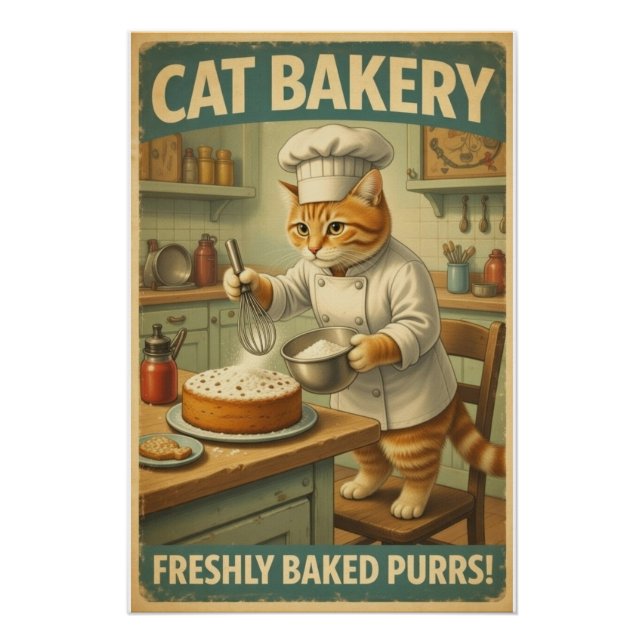 Cat Chef Poster Wall Art (Front)