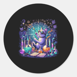 Cat Chemistry Science Lover Funny Chemist Student  Classic Round Sticker