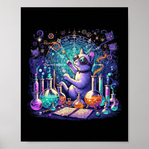Cat Chemistry Science Lover Funny Chemist Student Poster