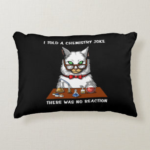 Cat Chemistry Teacher Funny No Reaction Joke Decorative Cushion