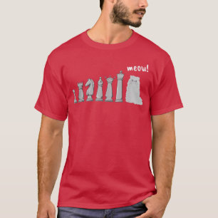 Cat Chess Pawn Meow Funny Chess Player T-Shirt
