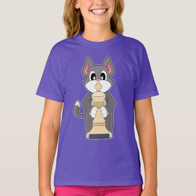 Cat Chess piece King Chess T-Shirt (Front)