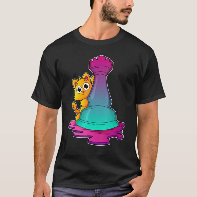 Cat Chess pieces Chess Board game 1 T-Shirt (Front)