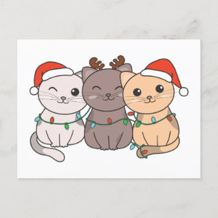 Cat Christmas Animals Cute Cats Holiday Postcard