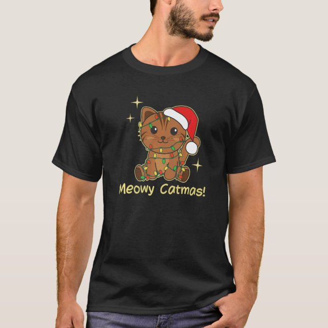Cat Christmas Animals Cute Cats Meowy Catmas  3 T-Shirt (Front)