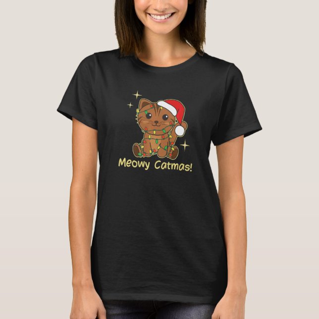 Cat Christmas Animals Cute Cats Meowy Catmas  3 T-Shirt (Front)