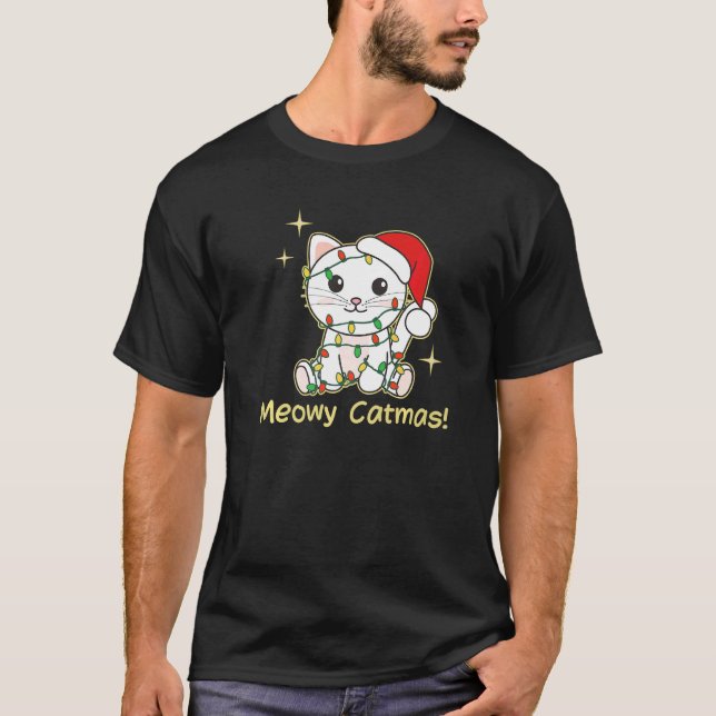 Cat Christmas Animals Cute Cats Meowy Catmas  4 T-Shirt (Front)