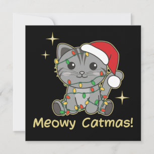 Cat Christmas Animals Cute Cats Meowy Catmas Invitation