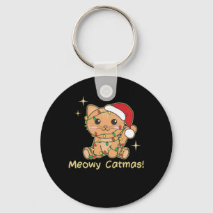 Cat Christmas Animals Cute Cats Meowy Catmas Key Ring