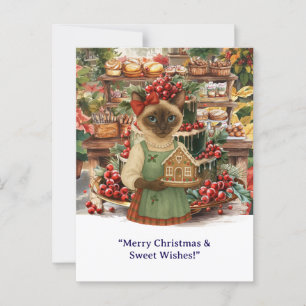 Cat Christmas Bakery themed for Cat lovers Postcard