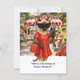 Cat Christmas Bakery themed for Cat lovers Postcard