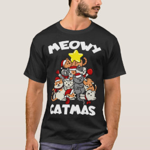 Cat Christmas Cat Tree Meowy Catmas T-Shirt