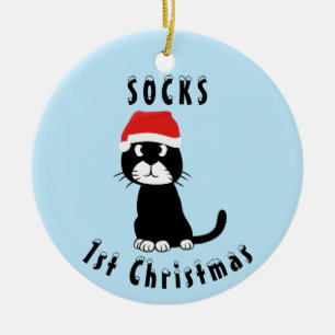 Cat Christmas Ceramic Tree Decoration