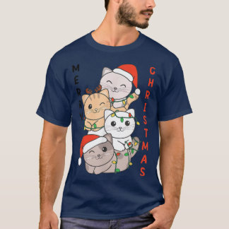 Cat Christmas Christmas Tree Animals Cute Cat  T-Shirt