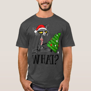Cat Christmas Costume Funny What Cat Pushed Christ T-Shirt