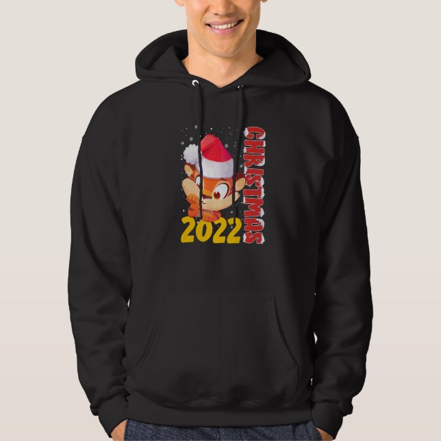 Cat  Christmas Cute Cat Santa Hat Ugly Christmas Hoodie (Front)