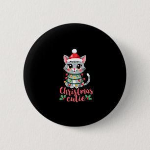 Cat Christmas Cutie Cats Christmas T-Shirt for Men 6 Cm Round Badge