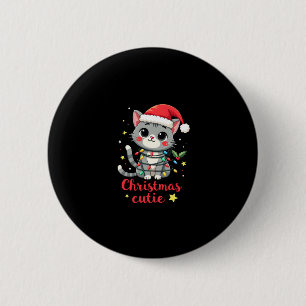 Cat Christmas Cutie Cats Christmas T-Shirt for Men 6 Cm Round Badge