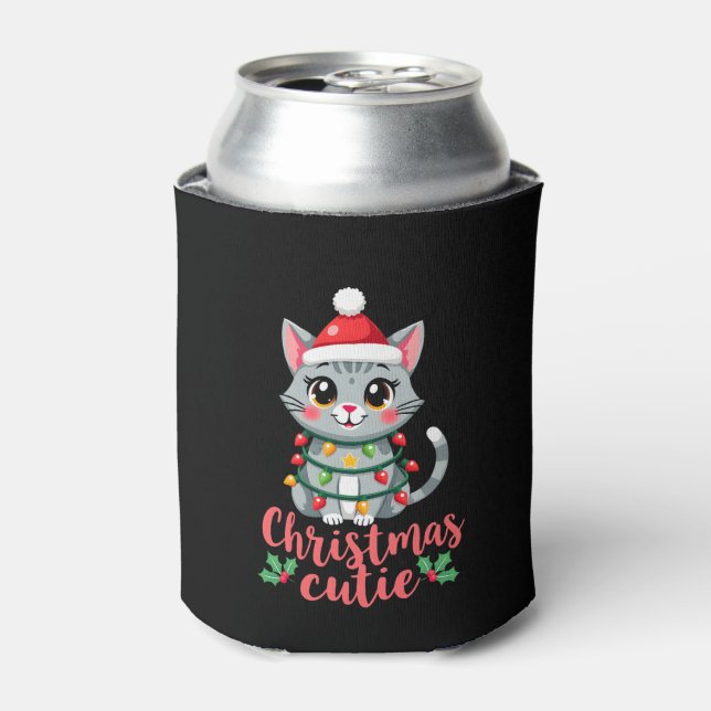 Cat Christmas Cutie Cats Christmas T-Shirt for Men Can Cooler (Can Front)