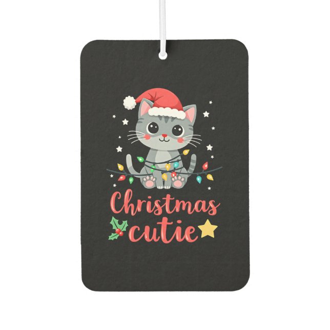Cat Christmas Cutie Cats Christmas T-Shirt for Men Car Air Freshener (Front)