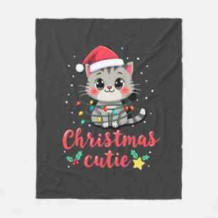 Cat Christmas Cutie Cats Christmas T-Shirt for Men Fleece Blanket