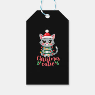 Cat Christmas Cutie Cats Christmas T-Shirt for Men Gift Tags