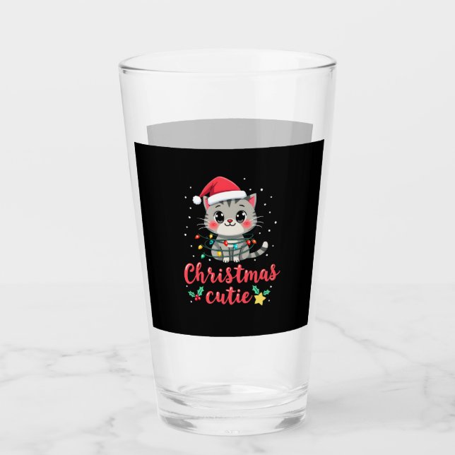 Cat Christmas Cutie Cats Christmas T-Shirt for Men Glass (Front)