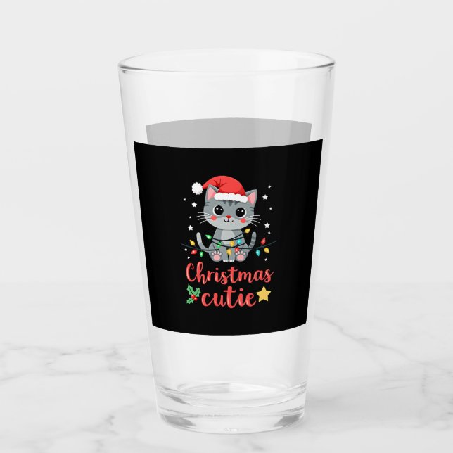 Cat Christmas Cutie Cats Christmas T-Shirt for Men Glass (Front)