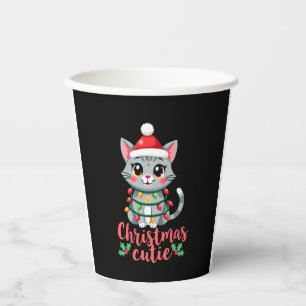 Cat Christmas Cutie Cats Christmas T-Shirt for Men Paper Cups