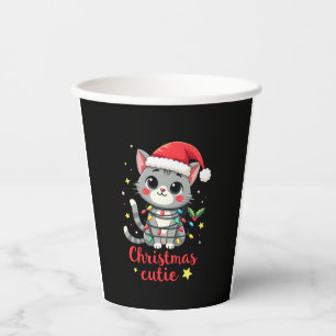 Cat Christmas Cutie Cats Christmas T-Shirt for Men Paper Cups