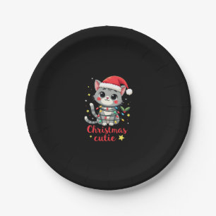 Cat Christmas Cutie Cats Christmas T-Shirt for Men Paper Plate