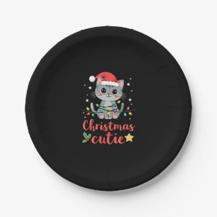 Cat Christmas Cutie Cats Christmas T-Shirt for Men Paper Plate