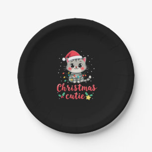 Cat Christmas Cutie Cats Christmas T-Shirt for Men Paper Plate