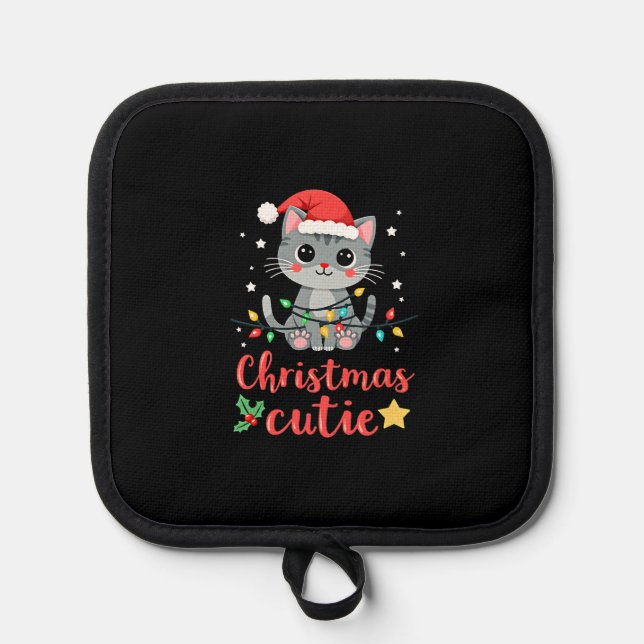 Cat Christmas Cutie Cats Christmas T-Shirt for Men Pot Holder (Front)