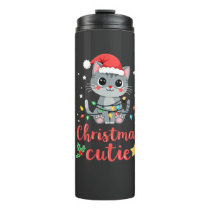 Cat Christmas Cutie Cats Christmas T-Shirt for Men Thermal Tumbler