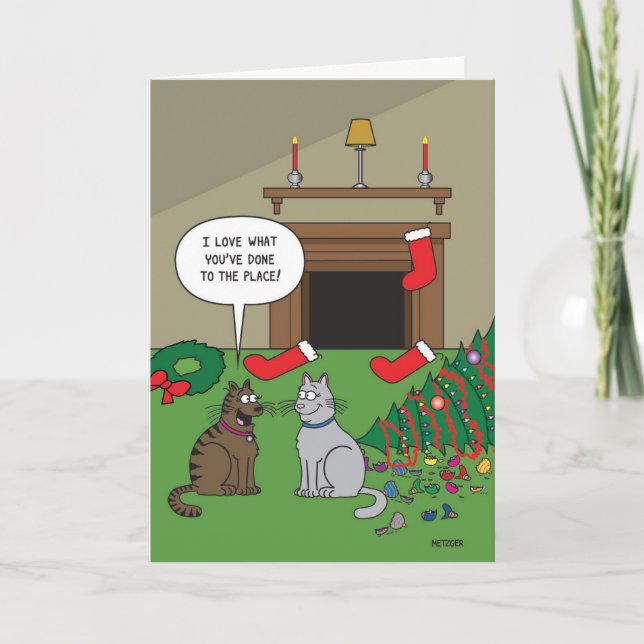Cat Christmas Decor Card (Front)