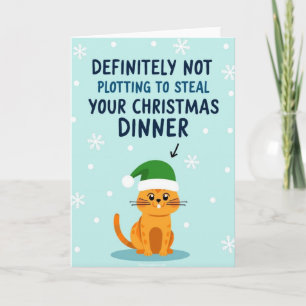 Cat Christmas Dinner Plotting Card