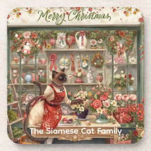 Cat Christmas flower arrangement by florist Paper Coaster