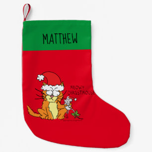 Cat  Christmas Funny Cartoon Cute Mouse Small Christmas Stocking